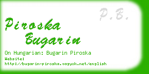 piroska bugarin business card